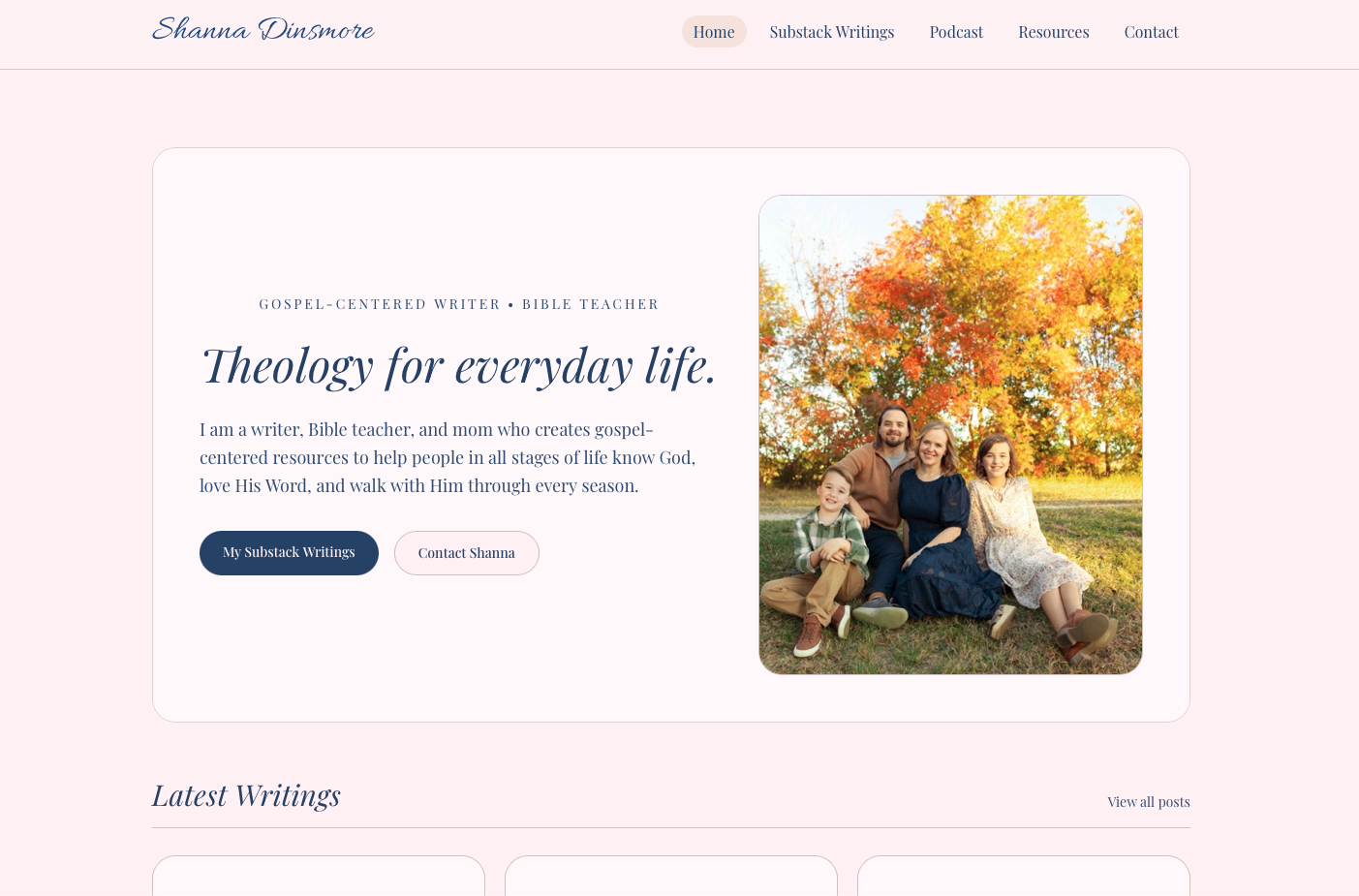 Shanna Dinsmore website snapshot